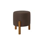 Kit 2 Banquinho decorativo Multiuso Banqueta Redondo Puff pés em madeira