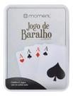 Kit 2 Baralhos Plástico Cartas Estojo Lata Truco Buraco Pife Kit 2 Baralhos Plástico Cartas Estojo Lata Truco Buraco Pife