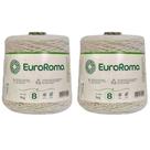 Kit 2 Barbantes Cru 1 Kilo Espessura Fio 8 Euroroma Crochê, Amigurumi, Macramê, Frigorífico e Artesanato