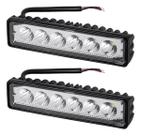 Kit 2 Barra Farol Auxiliar Milha Led Foco 30º Off Road 18w