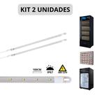 KIT 2 Barra LED 20W 100cm Geladeira Expositora Freezer 110V IP67 6500K