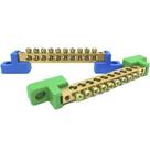 Kit 2 Barramentos Universal Neutro + Terra Terminal Barra Borne com 10 Furos