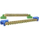 Kit 2 Barramentos Universal Neutro + Terra Terminal Barra Borne com 16 Furos