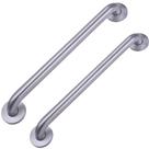 Kit 2 Barras De Apoio 60cm Inox 304 Fosco Para Banheiro
