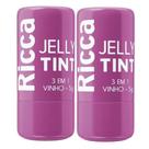 Kit 2 Bastão Ricca Jelly Tint 3 em 1 Vinho para Lábios, Bochechas e Olhos