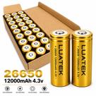 Kit 2 Bateria 26650 12000mAh 4.3V Dourada Li-ion Recarregável Lanterna Brinquedo - Envio Rápido Kit 2 Bateria 26650 12000mAh 4.3V Dourada Li-ion Recarregável Lanterna Brinquedo - Envio Rápido