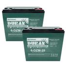 Kit 2 Baterias Estacionárias Duran 27AH 12V VRLA AGM Ciclo Profundo 6-dzm-20 Bike Elétrica
