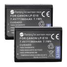 Kit 2 Baterias LP-E10 MemoryTec Compatível com Canon SLR 1100D 1200D 1300D / T3 / T5 / T6 / T7 / T100 / X50 / X70