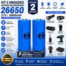 Kit 2 Baterias Recarregáveis XY 26650 3,7V 16800mAh Azul Alta Capacidade