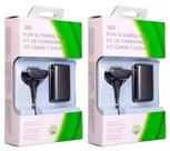 Kit 2 Baterias Recarregável Compatível Para Controle Manete Xbox 360 Cabo Usb Carregador Bivolt 110V 220V