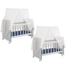 Kit 2 Berços Para Boneca Brinquedo Infantil Branco Azul