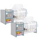 Kit 2 Berços Para Boneca Cristal Ursinho C02 Brinquedo Infantil Branco Azul - Lyam Decor Kit 2 Berços Para Boneca Cristal Ursinho C02 Brinquedo Infantil Branco Azul - Lyam Decor
