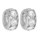 Kit 2 Berloques Separadores Strass Cristal Banhado a Prata 925