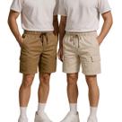 Kit 2 Bermuda Cargo Masculina Curta Streetwear casual Short Sarja Bolsos Laterais