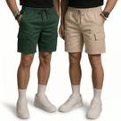 Kit 2 Bermuda Cargo Masculina Curta Streetwear casual Short Sarja Bolsos Laterais Kit 2 Bermuda Cargo Masculina Curta Streetwear casual Short Sarja Bolsos Laterais