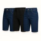 Kit 2 Bermuda Jeans Masculina Lavagem Escura Premium Short Casual Confortável -