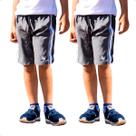 KIT 2 Bermuda Lisa Short Infantil Masculino Tactel com Elastano