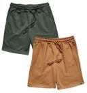 Kit 2 Bermuda Masculina Moletom WSS Basic Mostarda e Verde