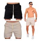 Kit 2 Bermuda Mauricinho De Linho Liso Short Praia Prime