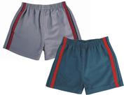 Kit 2 Bermudas bebê meninos Em Tactel c/ listras p ao G