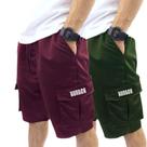 Kit 2 Bermudas Corta Vento Bolso Cargo Hunter Colors Verão Kit 2 Bermudas Corta Vento Bolso Cargo Hunter Colors Verão