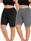Kit 2 Bermudas Femininas G1 Plus Size Fitness Academia Cintura Alta - Veste 48/50