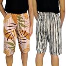 Kit 2 Bermudas Femininas Soltinhas Elástico Estampas Sortidas Viscolycra Pp ao Plus Size Kit 2 Bermudas Femininas Soltinhas Elástico Estampas Sortidas Viscolycra Pp ao Plus Size