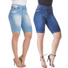 Kit 2 Bermudas Jeans HNO Jeans Ciclista Basica Azul