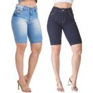 Kit 2 Bermudas Jeans HNO Jeans Ciclista Confort Azul