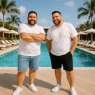 Kit 2 Bermudas JEANS MASCULINA LISA Plus Size Grande Tamanho 44 46 48 Básica Reforçada 1100