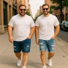 Kit 2 Bermudas JEANS MASCULINA RASGADA Plus Size Grande Tamanho 44 46 48 Reforçada 1103