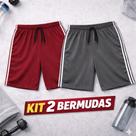 Kit 2 Bermudas Masculinas Plus Size Extra Grande Dry Fit Sport Line Calção Esportivo Futebol Basquete Academia