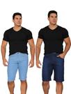 Kit 2 bermudas masculinas slim com laycra Kit 2 bermudas masculinas slim com laycra