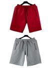 kit 2 bermudas moletom masculino adulto bolsos lateral com ziper