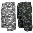 Kit 2 Bermudas Sarja Brim Camuflada Masculino Extra Plus Size Cargo 5 Bolsos Elástico Militar