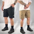 Kit 2 Bermudas Sarja Cargo Curta Streetwear Casual Slim Bolsos Laterais Kit 2 Bermudas Sarja Cargo Curta Streetwear Casual Slim Bolsos Laterais