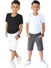Kit 2 Bermudas Sarja jeans Masculina Infantil Confortável Infantil