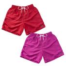 Kit 2 Bermudas Short Praia Neon Mauricinho Verão Cordão 003