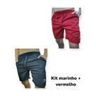 Kit 2 bermudas shorts masculino poliéster com elastano bolsos laterais Kit 2 bermudas shorts masculino poliéster com elastano bolsos laterais