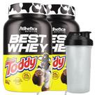 Kit 2 Best Whey Isolado Toddy 900g Coqueteleira Atlhetica