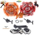 Kit 2 Beyblade Burst + 4 Lançadores Roktavor Vs Spyzen Beyblade