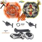 Kit 2 Beyblade Burst + 4 Lançadores Roktavor Vs Zlion Zeutron Beyblade