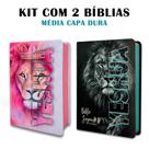 Kit 2 Bíblias Letra Grande Luxo com Harpa