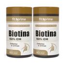 Kit 2 Biotina 45mcg 150 IDR Cabelos Unhas Firmeza e Crescimento 60 Cápsulas Fitoprime