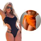 Kit 2 Biquini Maiô Bojo Preto/onça Neon Praia Saida De Praia Babado
