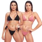 Kit 2 Biquinis Cortininha de Amarrar Mulher Moda Praia Marquinha Canelado