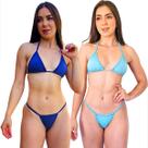 Kit 2 Biquinis Fio Dental Cortininha Bronze Sem Bojo Marquinha Proteção Solar Cavado Praia Piscina Fiozinho