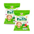 Kit 2 Biscoito Nhami Mami Mini Puffs Snack Brócolis e Maça 15g