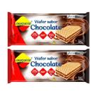 Kit 2 Biscoito Wafer Lowçucar 115g Zero Açucar Sem Lactose Diet Bolacha Sabores:Chocolate