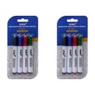 Kit 2 blister com 4 Caneta para Quadro Lousa branco nas cores Preto, Vermelho, Azul, Verde
